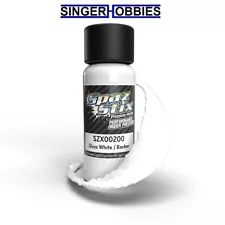 SPAZ STIX SZX00200 Solid White/Backer, Airbrush Ready Paint, 2oz Bottle HRP