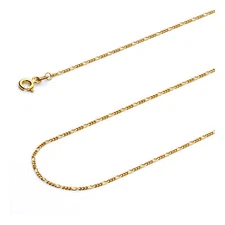 Wellingsale 14k Yellow Gold Solid 1.6mm Figaro Chain Necklace