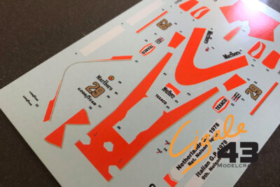 NEW Decals McLaren M23 1978 F1 1/43rd scale for Tameo Kits by Cigale 43 CDS016 