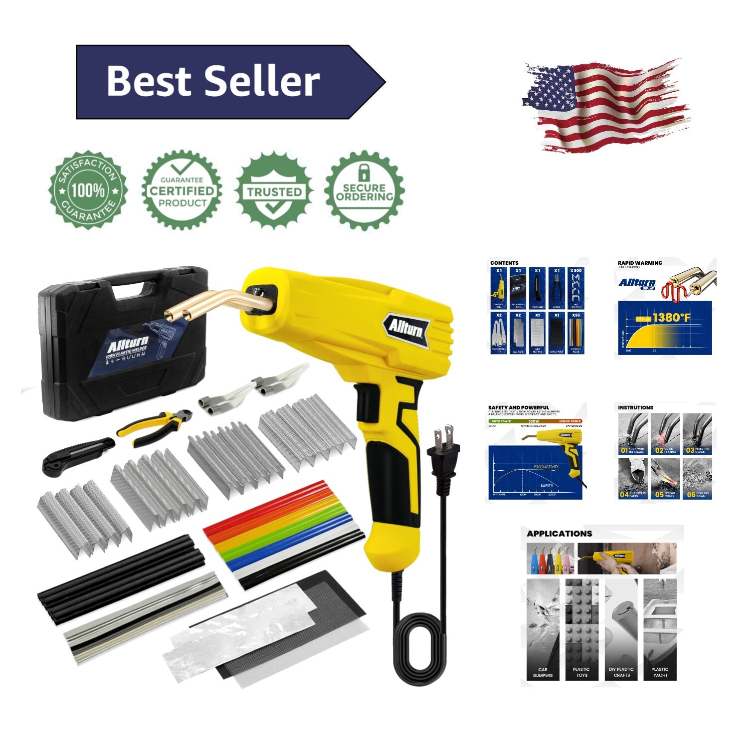 Hot Stapler Plastic Welding System for Car Bumper Repair - Includes Accessories-image