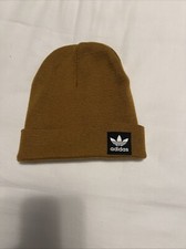 ADIDAS ORIGINALS GROVE MENS WINTER CUFF BEANIE HAT NWT GOLD OCHRE PATCH LOGO
