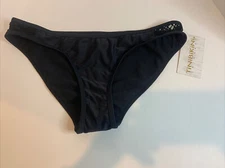 New With Tags TiniBikini Black Hipster Bikini Bottom Size XL Crochet Detail