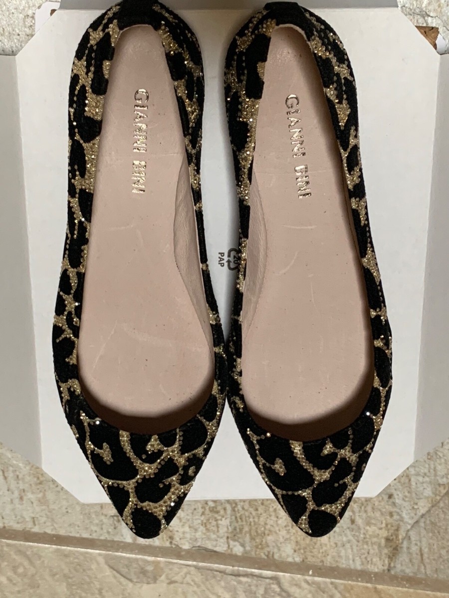 New Gianni Bini Women's Shoes Size Glitter Sparkle Gold Black