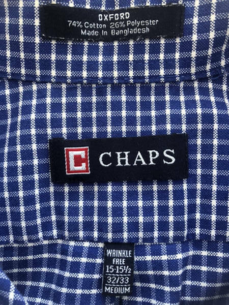 CHAPS  EUC Button-down Long-sleeve Blue Cotton Po… - image 5