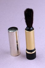 Vintage Retractable Lens Brush in Lipstick-Style Metal Case 2 1/8"