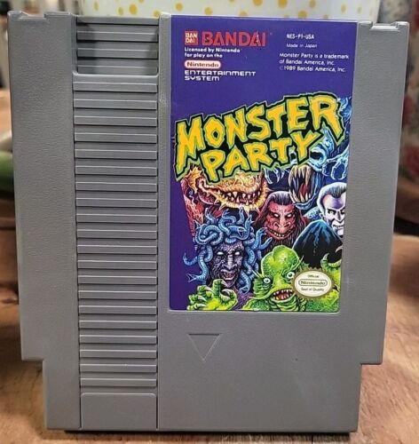 Original Nintendo NES Monster Party Cartridge Only Tested Working Authentic