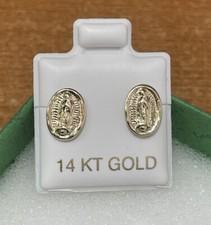 Guadalupe Stud Earring 14K Solid Gold Medium Size With Safety Backing