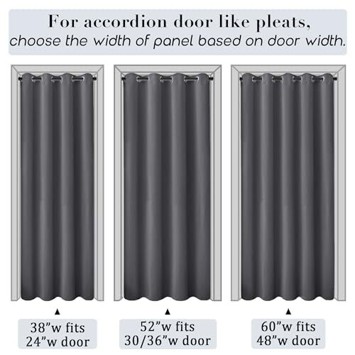 Doorway Curtains for Door Privacy,Closet Doors Curtain to Open 78"L x 38"W Grey - Bild 2 von 6