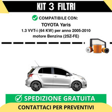 Kit 3 Filtri Tagliando per TOYOTA Yaris 1.3 VVT-i 64 kw Benzina 2005-2010