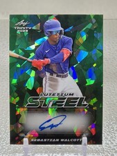 SSP #3/5 Sebastian Walcott 2023 Leaf Trinity Lutetium Steel Green Ice Auto Texas