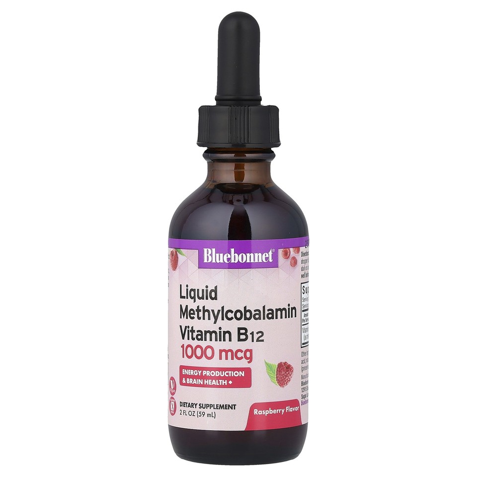 Liquid Methylcobalamin Vitamin B12, Raspberry, 2 fl oz (59 ml)