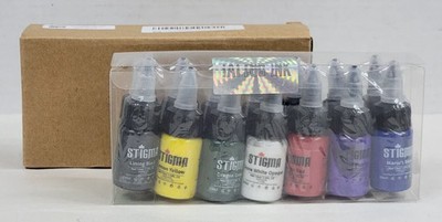 Stigma Tattoo Ink Set of 14 Colors Safe & Long-Lasting (15ml Bottles) New Sealed