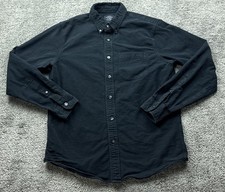 Abercrombie Fitch Shirt Mens L Black Long Sleeve Button Front Twill Pockets