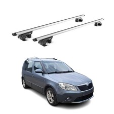 Dachträger Grundtäger für Skoda Roomster 2006-2015 90kg Alu Silber 2 tlg ABE