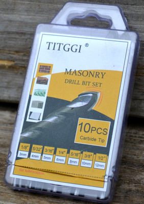 TITGGI Masonry Drill Bit Set 10PCS Carbide Tip Concrete Brick Tile Drill Bit-New