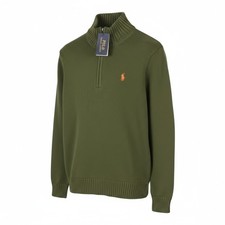 RALPH LAUREN Classics New Olive Men Jumper S Half Zip Knit Pullover 