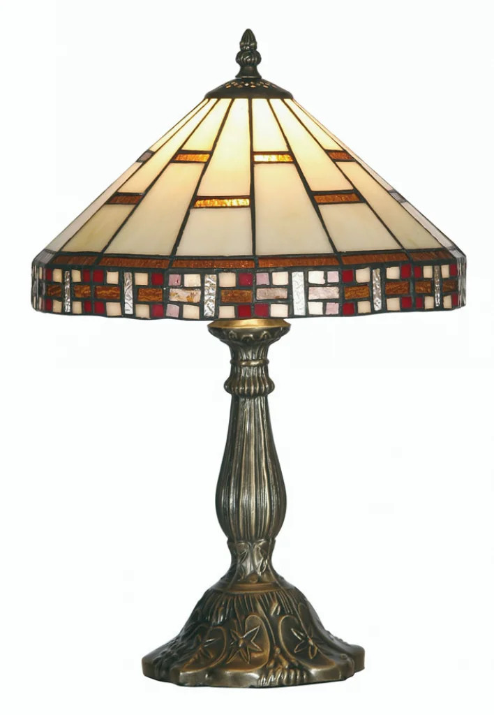 Tiffany Table Light Floor Antique Aremisia Small Oaks Lighting OT 8130/12 TL