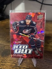 2022-23 Upper Deck Allure #IO-1 Kent Johnson (RC) -Iced Out Red 240/299-Jackets