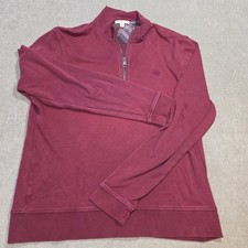 Burberry Brit Burgundy Cotton Quarter/Half Zip Pullover Sweater Size Xl