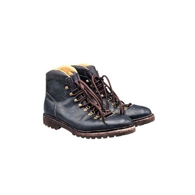 Meermin Men's Size 10 US Mallorca Navy Blue Leather Mountain Hiking Boots READ
