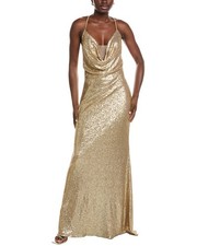 Rene Ruiz Draped Cowl Neckline Gown Women's