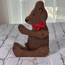 Wooden Bear Figurine Midwest Wooden Movable Limbs Teddy Bear 12  Vintage 80s
