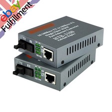 2pcs 25KM Fiber Media Converter 10/100M SM Single Fiber SC Port