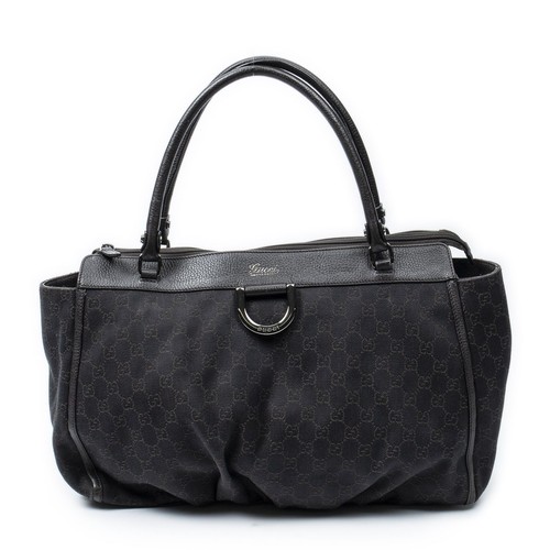 GUCCI GG Large Shoulder Hand bag Abby Vintage Tote Bag Dark Brown Used Women