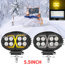Pair 5.5 Inch Oval Led Headlights Fit Blizzard Snowplow Snow Plow 680lt 720lt