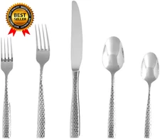 Lucca 18/10 Stainless Steel Flatware 20 Piece Place Setting with Table 