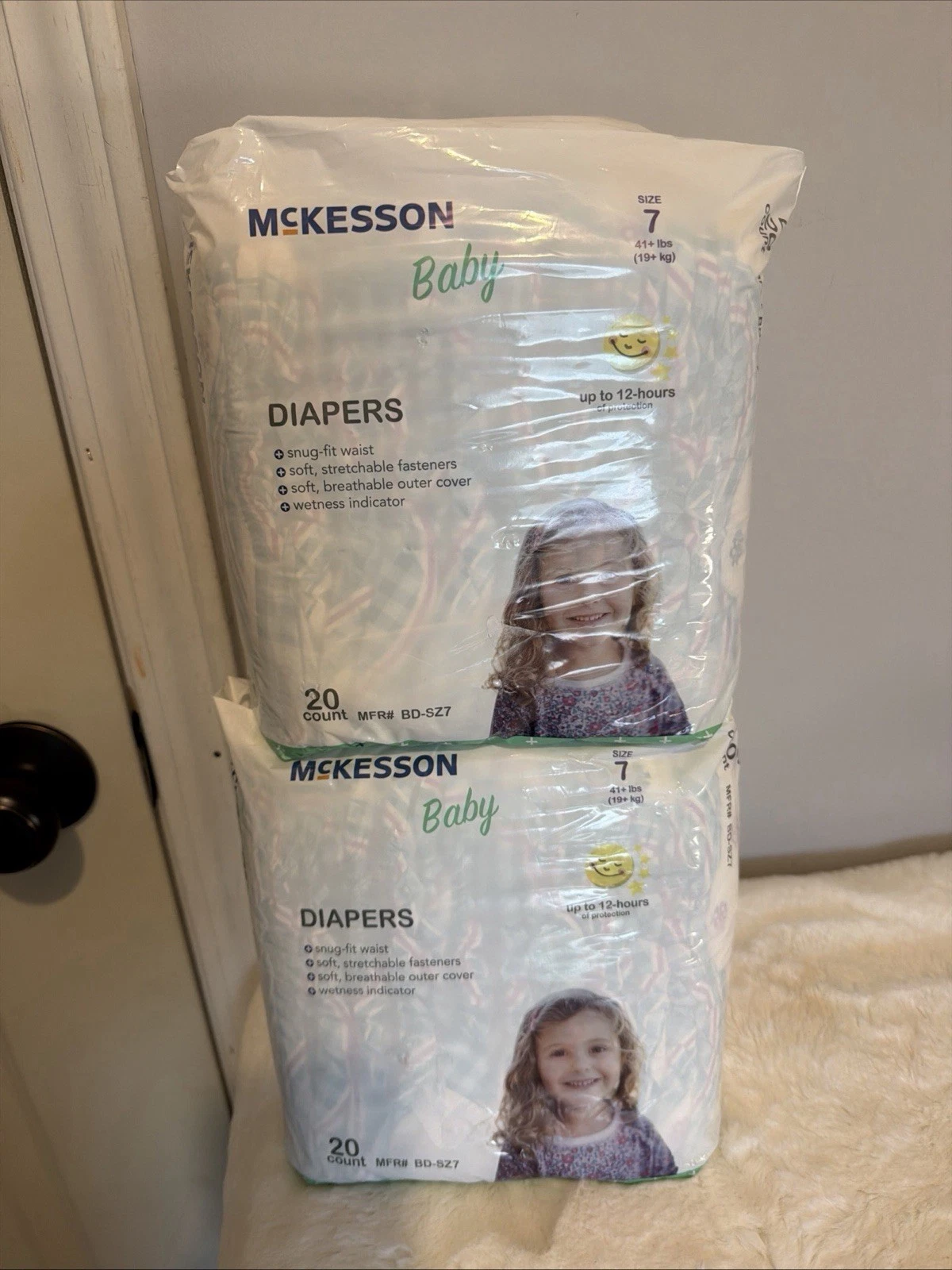 McKesson Baby Baby Diaper Size 7 Over 41 lbs. BD-SZ7 20 Ct. 2 Pks