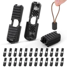 25Pack Zipper Pull Tabs Cord Ends Tips Shoe Lace End Clips Cord Lock Replacement