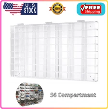 Hot 56 Compartment 1/64 Scale Toy Cars Wheels Matchbox Display Case Stand Wall M