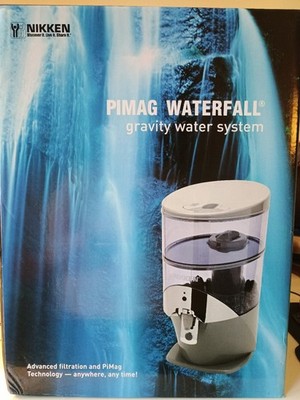 Nikken PiMag Waterfall Filtration System #1384 Gravity Alkaline Water Filter NIB