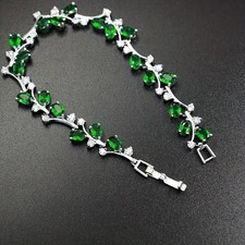 Fashion Green /Blue Rhinestone Bracelet Hand Chain Girl's Jewelry Gift Party