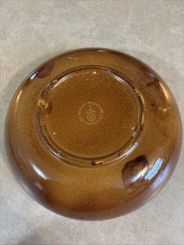 Cuenco de cerámica Roycroft of East Aurora Lg artes y manualidades Foto 3 de 4