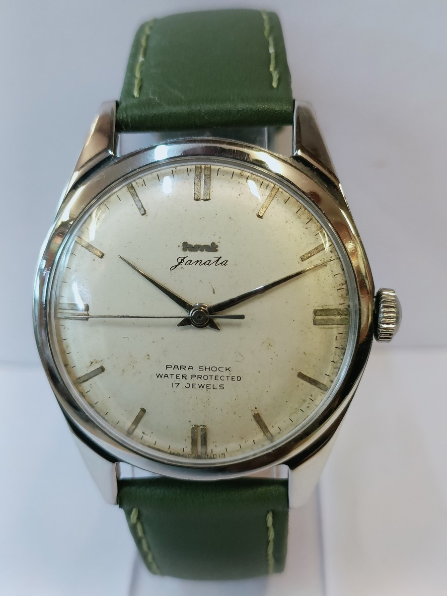 HMT JANATA 17J WINDING PATINA WHITE DIAL INDIA MEN'S WORKING CONDITION