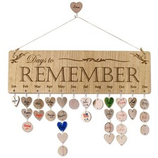 Birthday Reminder Calendar Board, Wooden Family Birthday Anniversary Tracke...