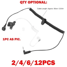 2/4/6/12Pc 3.5mm Police Acoustic Tube Listen Only Headsets Earpiece For Motorola