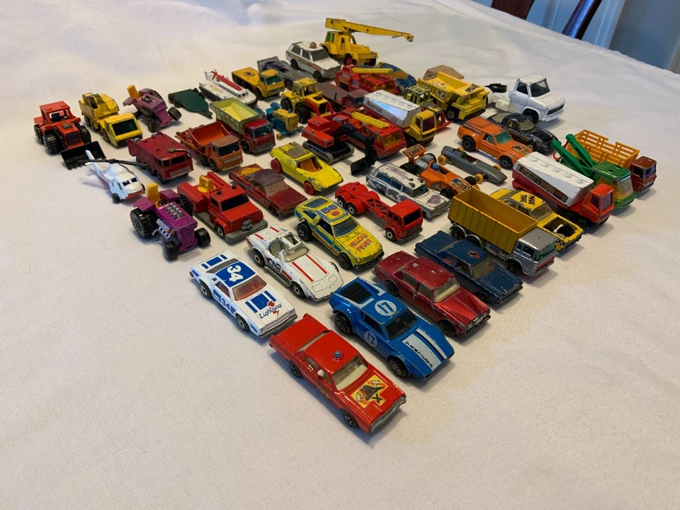 Vintage Matchbox Lesney England Lot of 46 Cars Trucks 1960s Diecast Toyota Chevy - Image 2 of 4