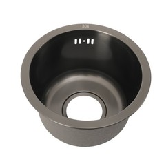 Mini Round Kitchen Sink Bar Stainless Steel Basin Small Single Bowl Black 28CM