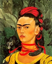 1940 Self Portrait with a Monkey by Frida Kahlo 11"X14" GLOSSY POSTER PRINT
