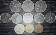 Collection of 11 Pre-1980 Italian Coins – Vintage Lot Including 1917 & 1918