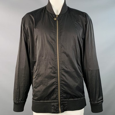 ROBERT GELLER x FIVE FOUR Size XXL Black Polyester Nylon Bomber Jacket