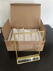 Set of 4 - 5” X 7” Clear Acrylic With Gold Frame Self Standing Photo Frames NEW — photo 1