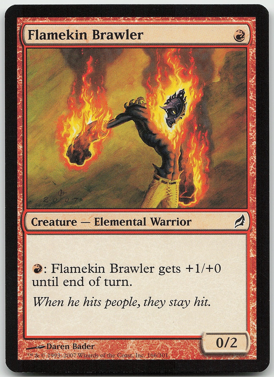 Flamekin Brawler 166 Common Lorwyn NM MTG
