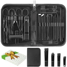 26-Piece Professional Manicure & Pedicure Set – Nail Care Kit for Travel (Black)