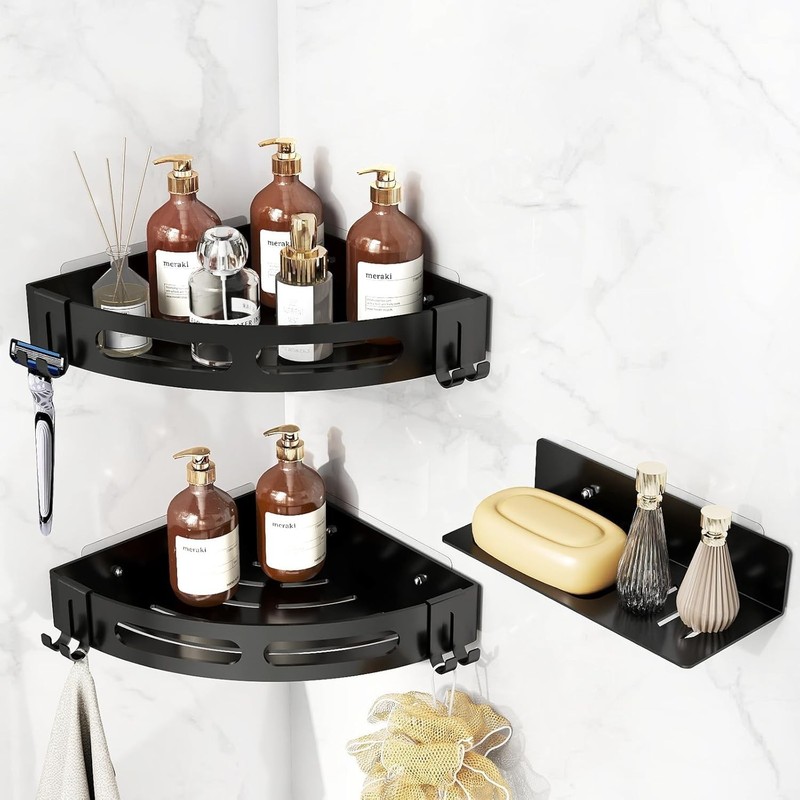JUYSON Shower Caddy Corner Shelves for Inside Shower No Drilling, Stainless Stee