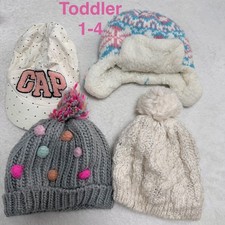 Toddler winter spring hats lot of 4 size 1-4 Fleece  Beanie Caps