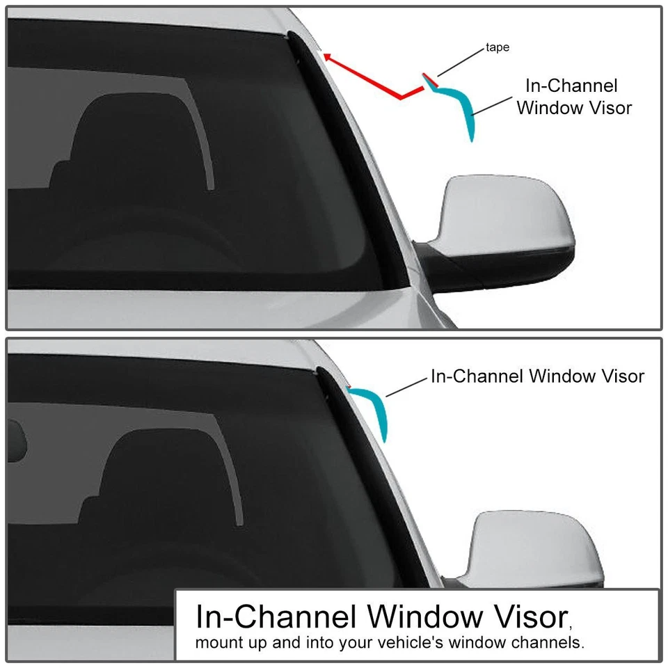 DARK TINTED WINDOW VISOR/WIND DEFLECTOR VENT RAIN SHADE FOR 88-94 GMC C/K SERIES - Image 4 of 4